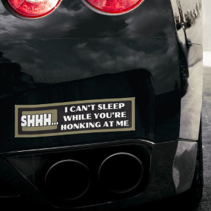 Funny Grey Sleep Dangerous Driving Phrase  Bumper Sticker
