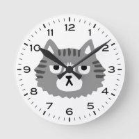 Funny Grey Tabby Cat Grouchy Cat