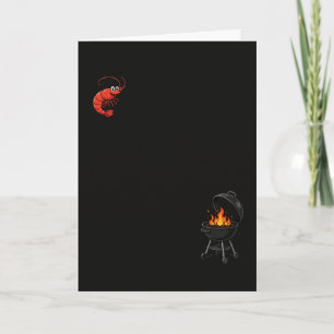 Funny Grill Cute BBQ Shrimp And Grill Seafood Love Card