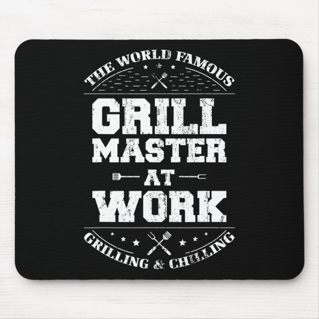 Funny Grill Master Bbq Chef Smoked Meat Lover Gift Mouse Pad (Front)