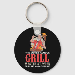 Funny Grill Master Bbq Lovers Foodies Chef Smoked Key Ring