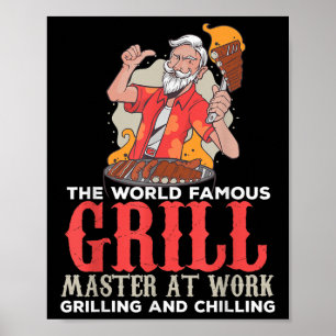 Funny Grill Master Bbq Lovers Foodies Chef Smoked Poster