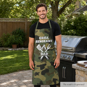 Funny Grill Sergeant Camo Apron