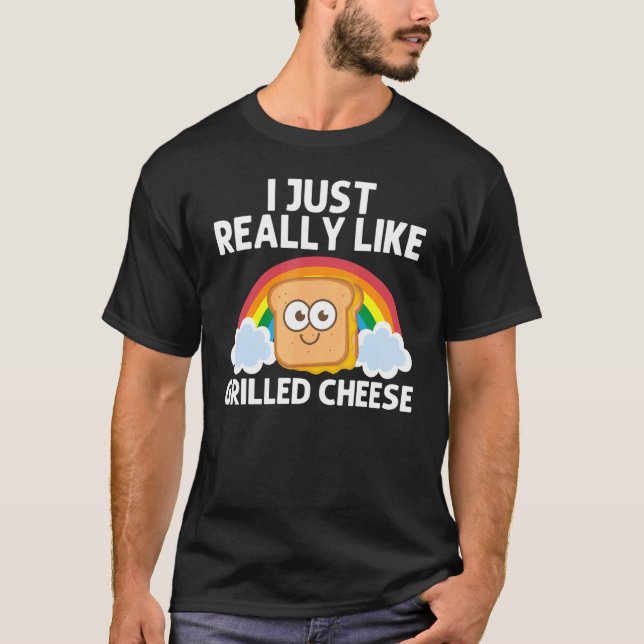 Funny Grilled Cheese Design Cheese Sandwich Lover  T-Shirt (Front)