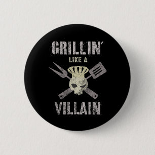 Funny Grillin' Like Villain Gangster Chef Summer B 6 Cm Round Badge