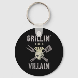 Funny Grillin' Like Villain Gangster Chef Summer B Key Ring