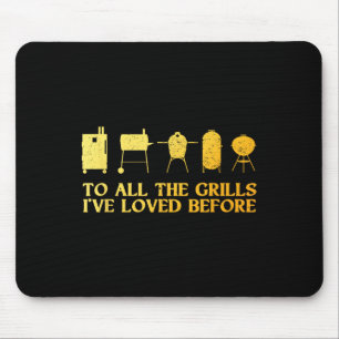 Funny Grilling Art For Men Dad Barbecue Meat Smoki Mouse Pad