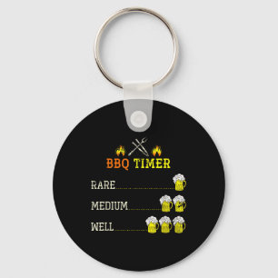 Funny Grilling Bbq Chef Beer Drinking Smoked Steak Key Ring
