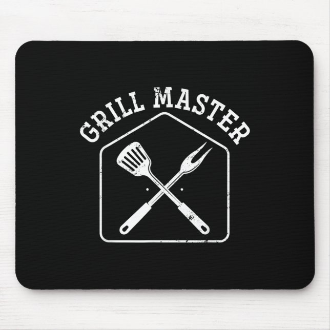 Funny Grilling Bbq Chef Gift Steak Grill Master Ba Mouse Pad (Front)
