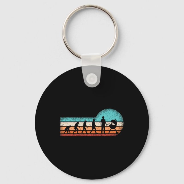 Funny Grilling Evolution Bbq Barbecue  Key Ring (Front)