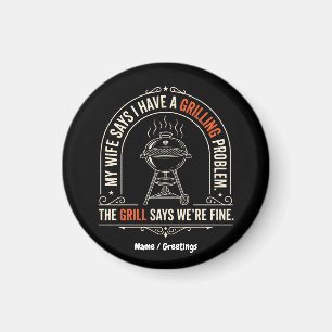 Funny Grilling Problem BBQ Humour Grill Master Gif Magnet