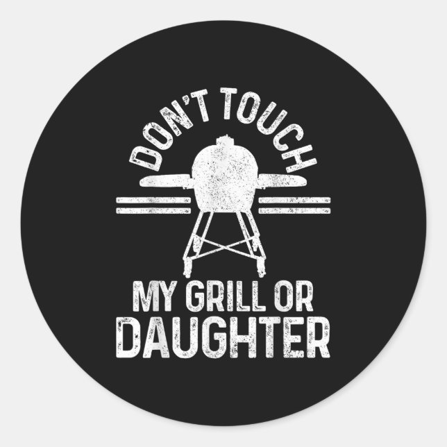 Funny Grillmaster Bbq Grill Chef Gift  Classic Round Sticker (Front)
