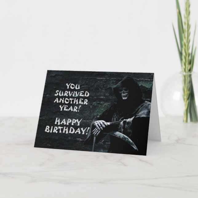 Funny Grim Reaper Birthday Card (Front)