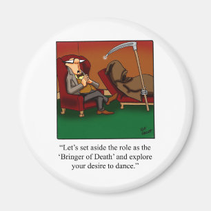 Funny Grim Reaper Dance Cartoon Magnet
