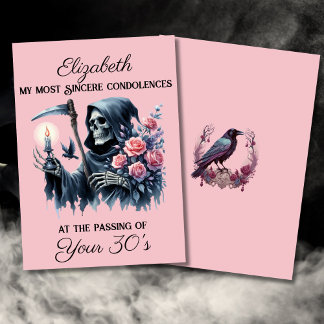 Funny Grim Reaper Death to My Youth 40th Birthday Card