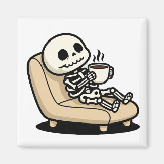 Funny Grim Reaper Drinking Coffee | "Dead Inside" Magnet