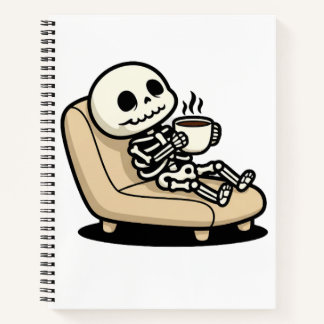 Funny Grim Reaper Drinking Coffee | "Dead Inside" Notebook