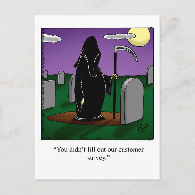 Funny Grim Reaper Humour Postcard  (Front)