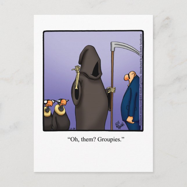 Funny Grim Reaper Postcard (Front)