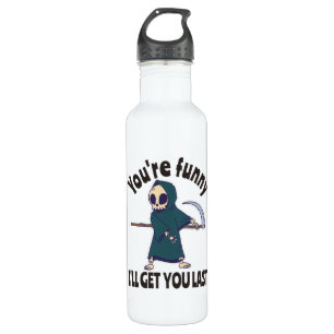 Funny Grim Reaper Skeleton Halloween Costume 710 Ml Water Bottle