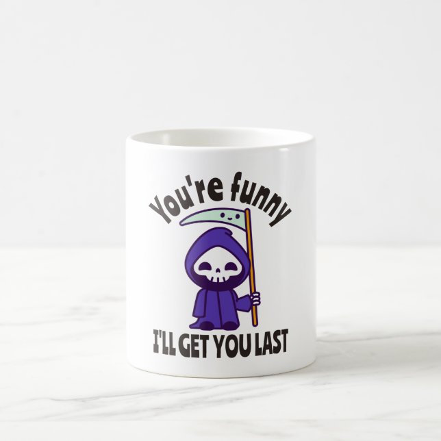 Funny Grim Reaper Skeleton Halloween Costume Coffee Mug (Center)
