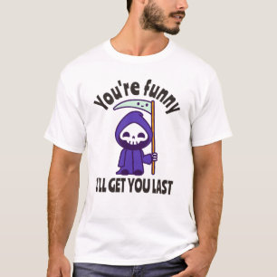 Funny Grim Reaper Skeleton Halloween Costume T-Shirt