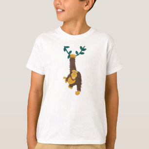 Funny grinning Gorilla swinging on vine T-Shirt