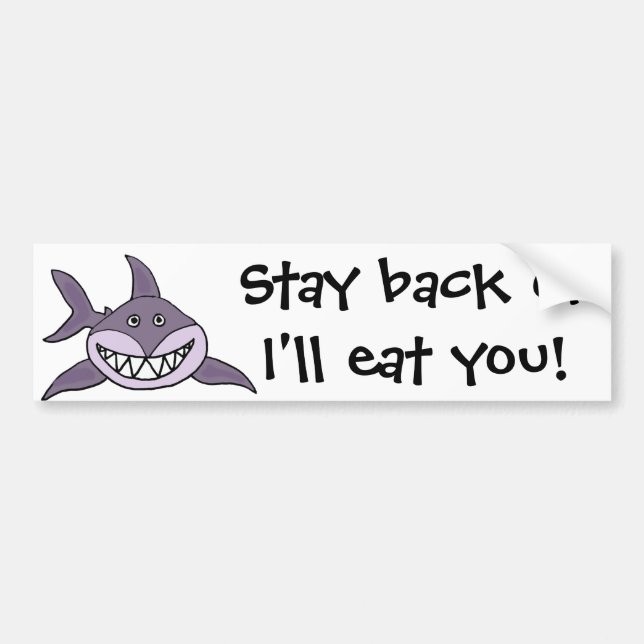 Funny Grinning Grey Shark Cartoon Bumper Sticker (Front)