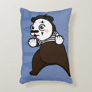 FUNNY GRIZZLY BEAR MIME ACCENT PILLOW