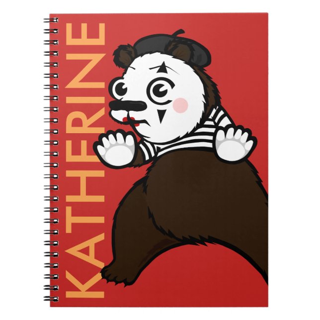 FUNNY GRIZZLY BEAR MIME SPIRAL NOTEBOOK (Front)