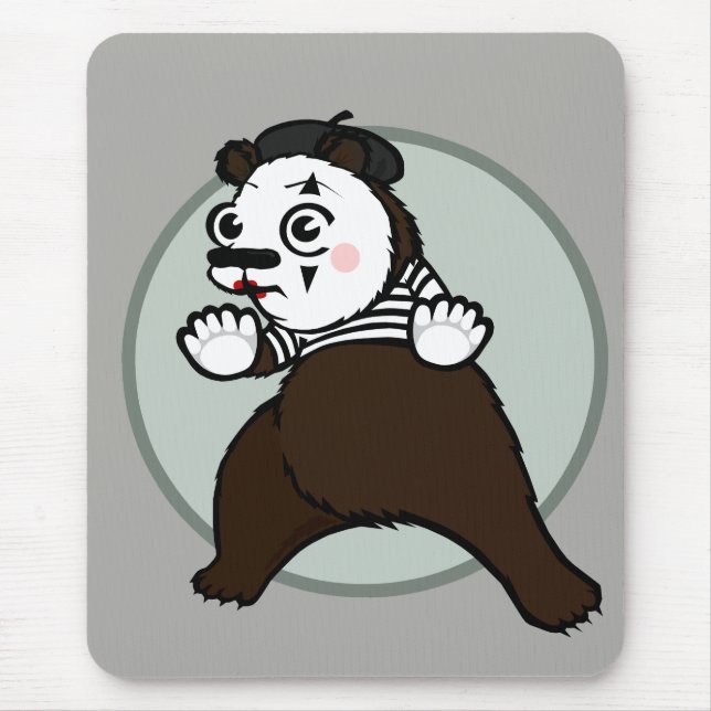 FUNNY GRIZZLY BEAR MIME VERTICAL MOUSE PAD (Front)