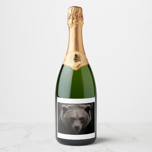 Funny grizzly ! Food and Beverage Label Set. (Front)