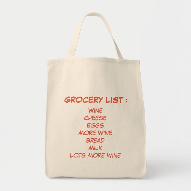 Funny Grocery Quote Tote Bag (Front)