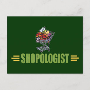 Funny Grocery Shopping Postcard
