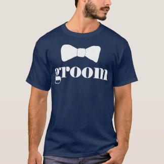 Funny Groom Bow Tie Bachelor Party Outfit Cool Wed T-Shirt