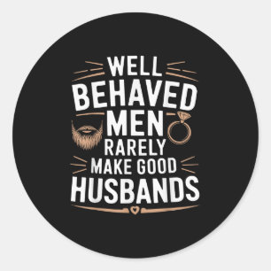 Funny Groom Men Husband Wedding Classic Round Sticker