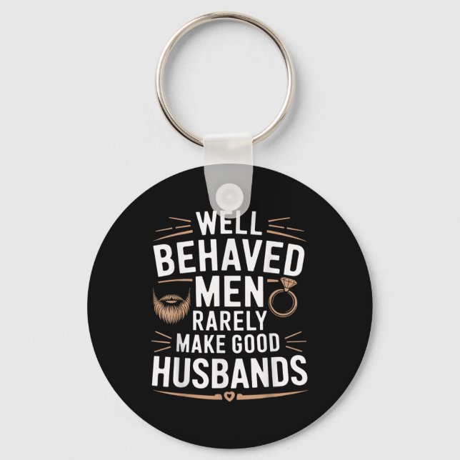 Funny Groom Men Husband Wedding  Key Ring (Front)