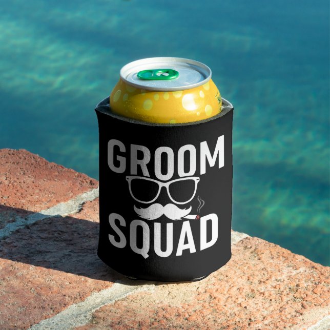 Funny Groom Squad Wedding Party Design Can Cooler (In Situ Pool)