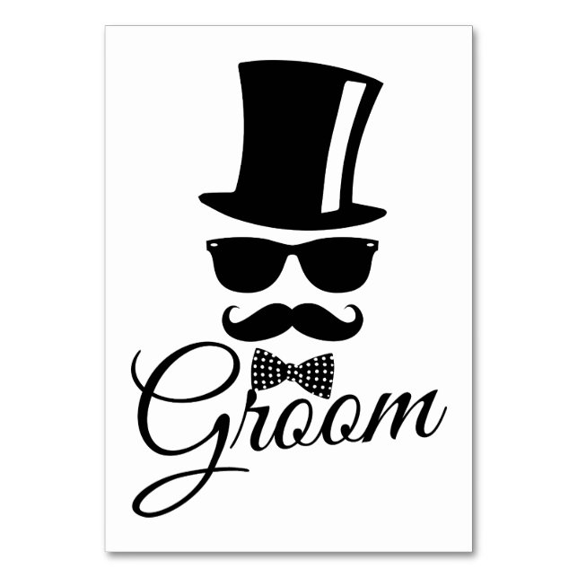 Funny groom  table number (Front)
