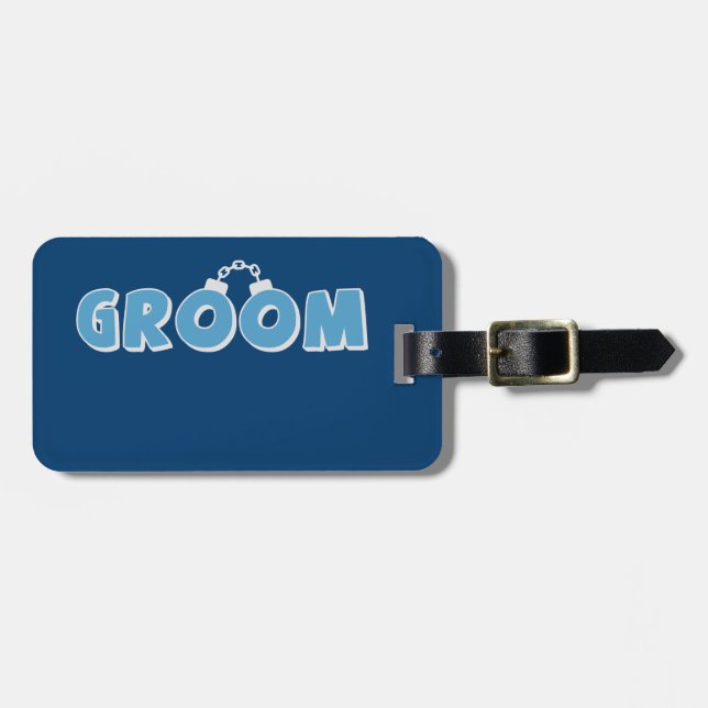 Funny groom text luggage tag (Front Horizontal)