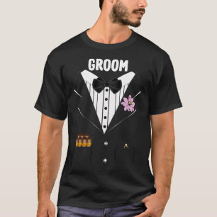Funny Groom Tuxedo With Cigars and Ring For Bride T-Shirt
