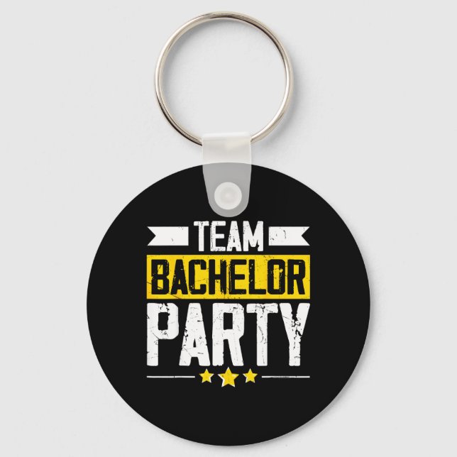Funny Groom Wedding Bachelor Party Key Ring (Front)