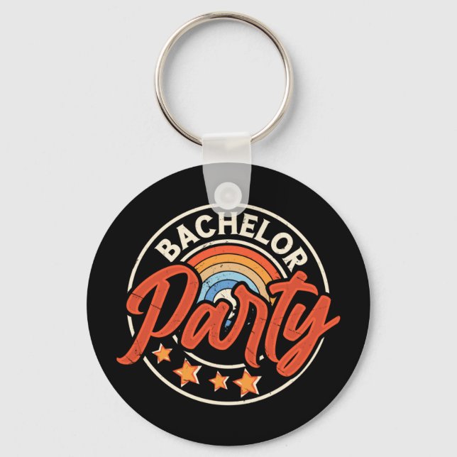 Funny groom wedding bachelor party long sleeve  key ring (Front)
