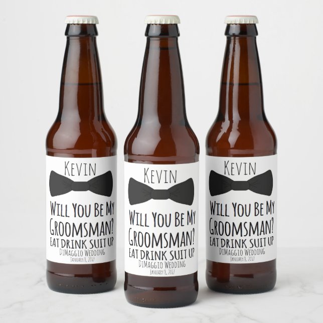 Funny Groomsman Beer Bottle Labels, Groomsman Beer Bottle Label (Bottles)