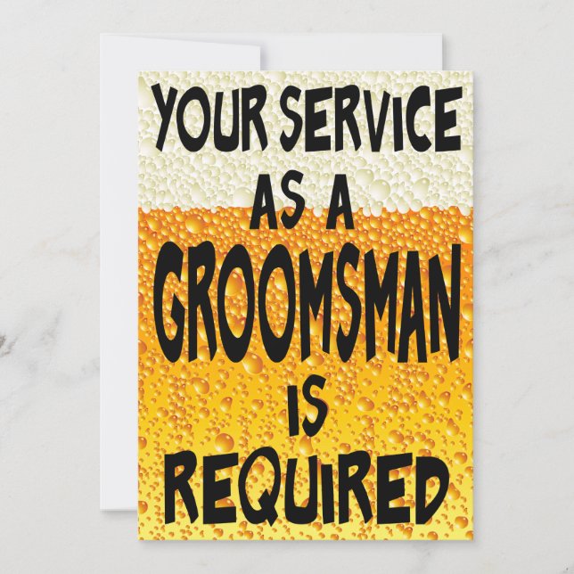 Funny Groomsman Beer Proposal Invitation (Front)