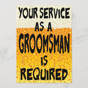 Funny Groomsman Beer Proposal Invitation