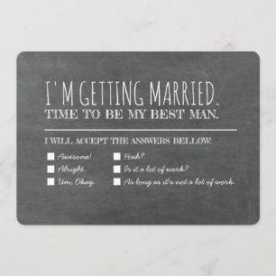 Funny Groomsman Best Man Checklist Proposal Invitation