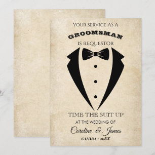 Funny Groomsman Invitation