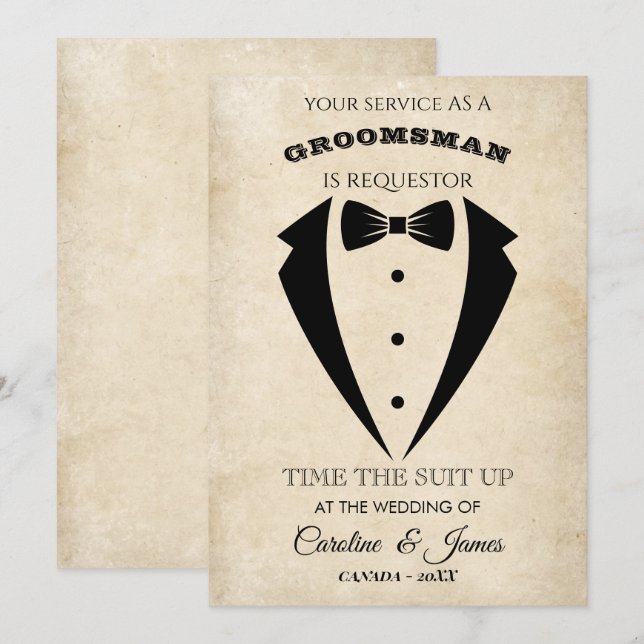 Funny Groomsman  Invitation (Front/Back)