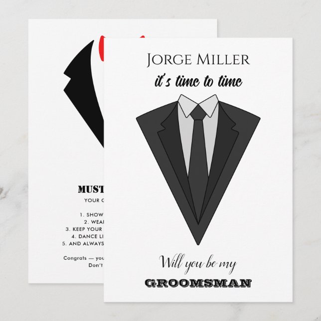 Funny Groomsman  Invitation (Front/Back)